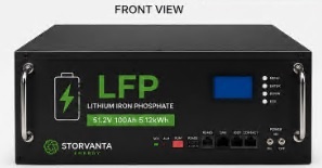 Storvanta LFP battery front view
